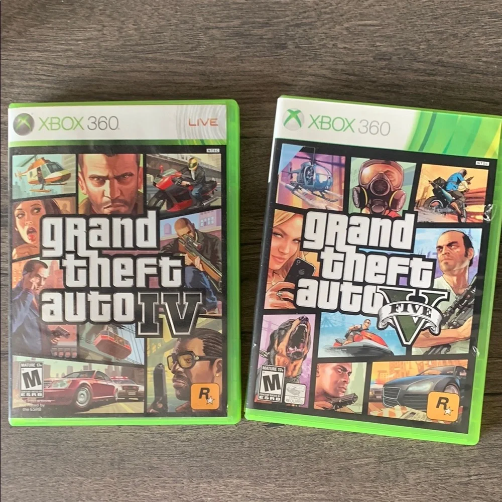 360 Grand Theft Auto IV & V Bundle - Green Cases